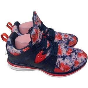 APL Ascend Sneakers Blue Red Floral Lace Up Running Shoes Size 8.5 US Women's
